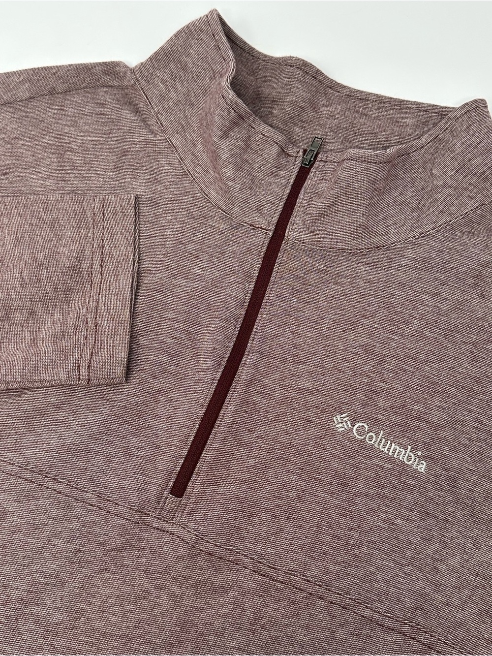 Columbia Men's‎ 2XLT Tall Quarter Zip Maroon Long Sleeve Pullover A6